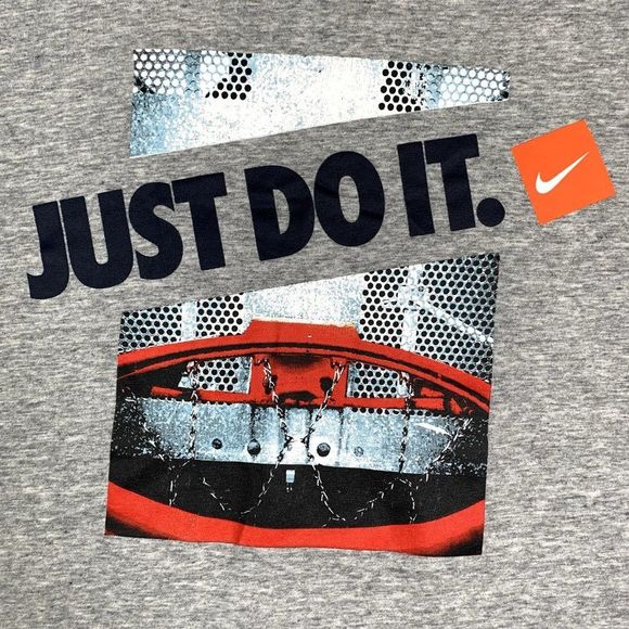 The Nike Tee Shirt Dri Fit Adult Extra Large Gray Just Do It Basketball Casual - Picture 4 of 10